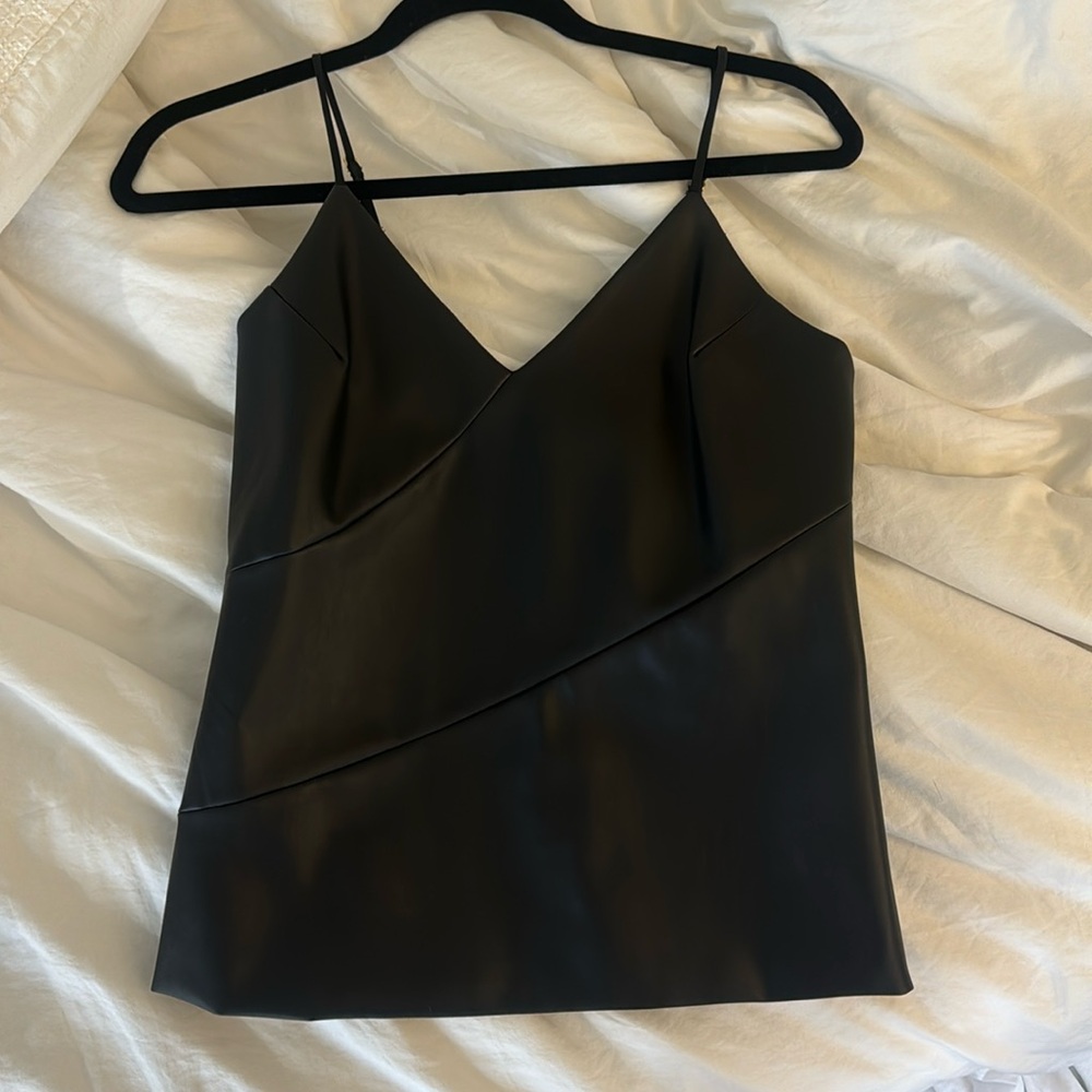 Thin, adjustable strap pleather top - NEVER WORN